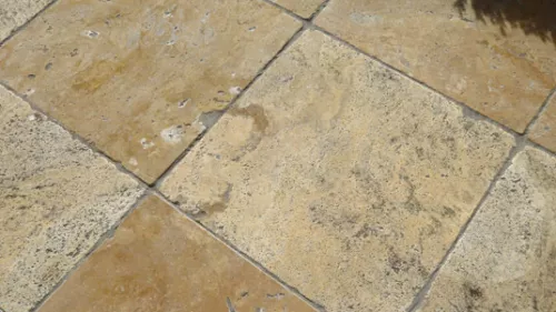 Stones4u Travertin Geel Nuance Antiek, groot romaans verband dik (758811)