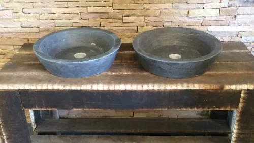 Stones4u Hardsteen wasbak rond taps (759100)